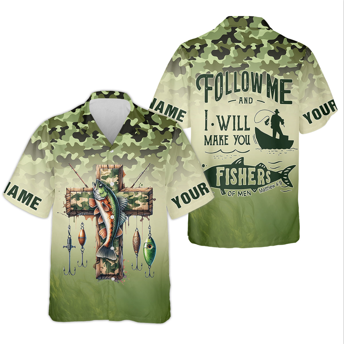 I Will Make You Fishers Of Men Camouflage Fishing Shirts, Fishing UPF Shirts, Christian Fishing Shirts For Men