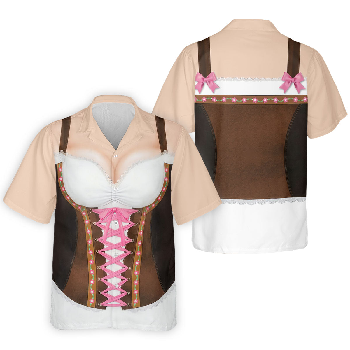 Funny Oktoberfest Dirndl Costume Polo Shirt, Mens Golf Apparel, Mens Golf Polo