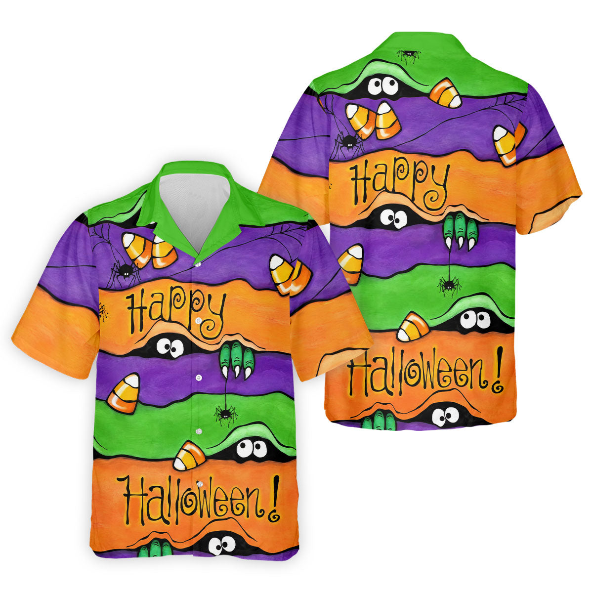 Happy Halloween Candy Monster Horror Character Polo Shirt, Golf Shirt, Mens Golf Polo