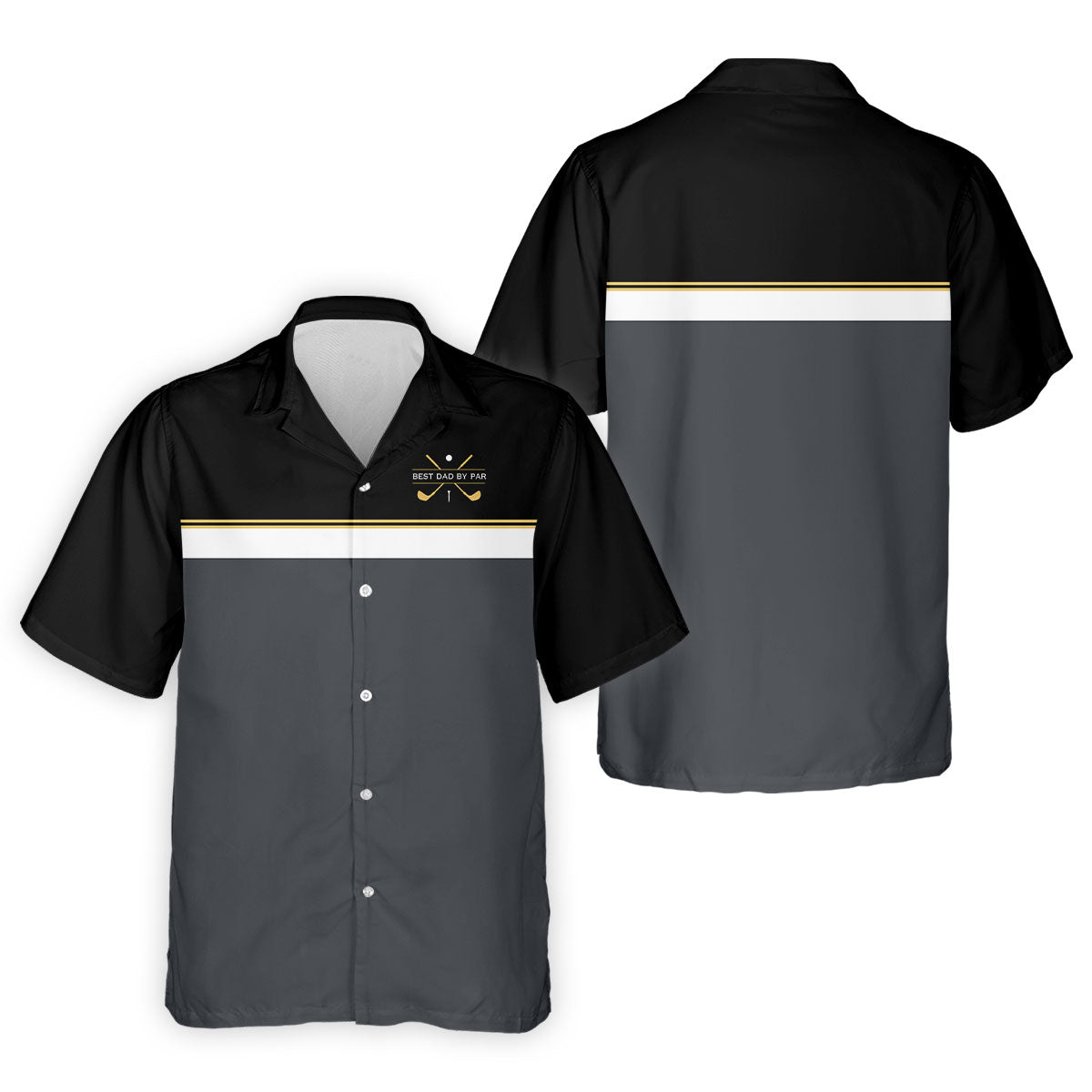 Best Dad By Par Black And Grey Dad Golf Shirt, Father's Day Golf Gift, Polo Shirts For Men