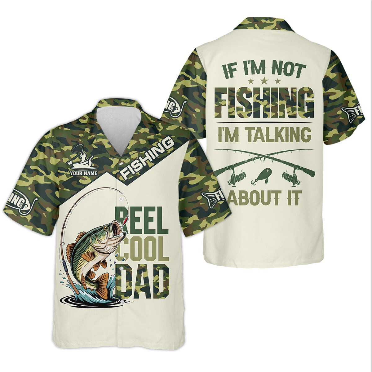 Reel Cool Dad UPF Fishing Shirt, Personalized Custom Name