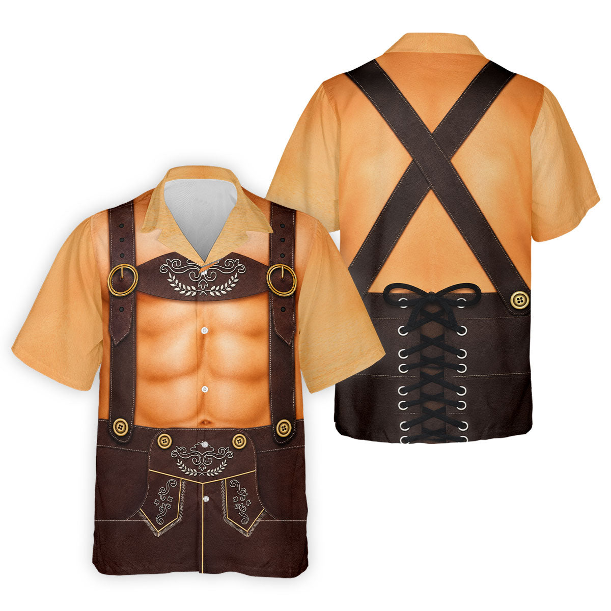 Funny Lederhosen Oktoberfest Costume Polo Shirt, Mens Golf Shirts, Golf Apparel For Men