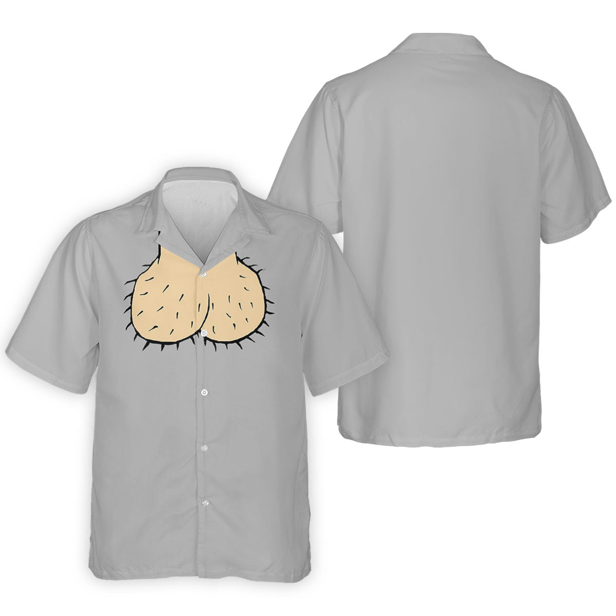 Gray Funny Dickhead Faux Chest Golf Shirt, Mens Golf Polo, Printed Golf Shirts