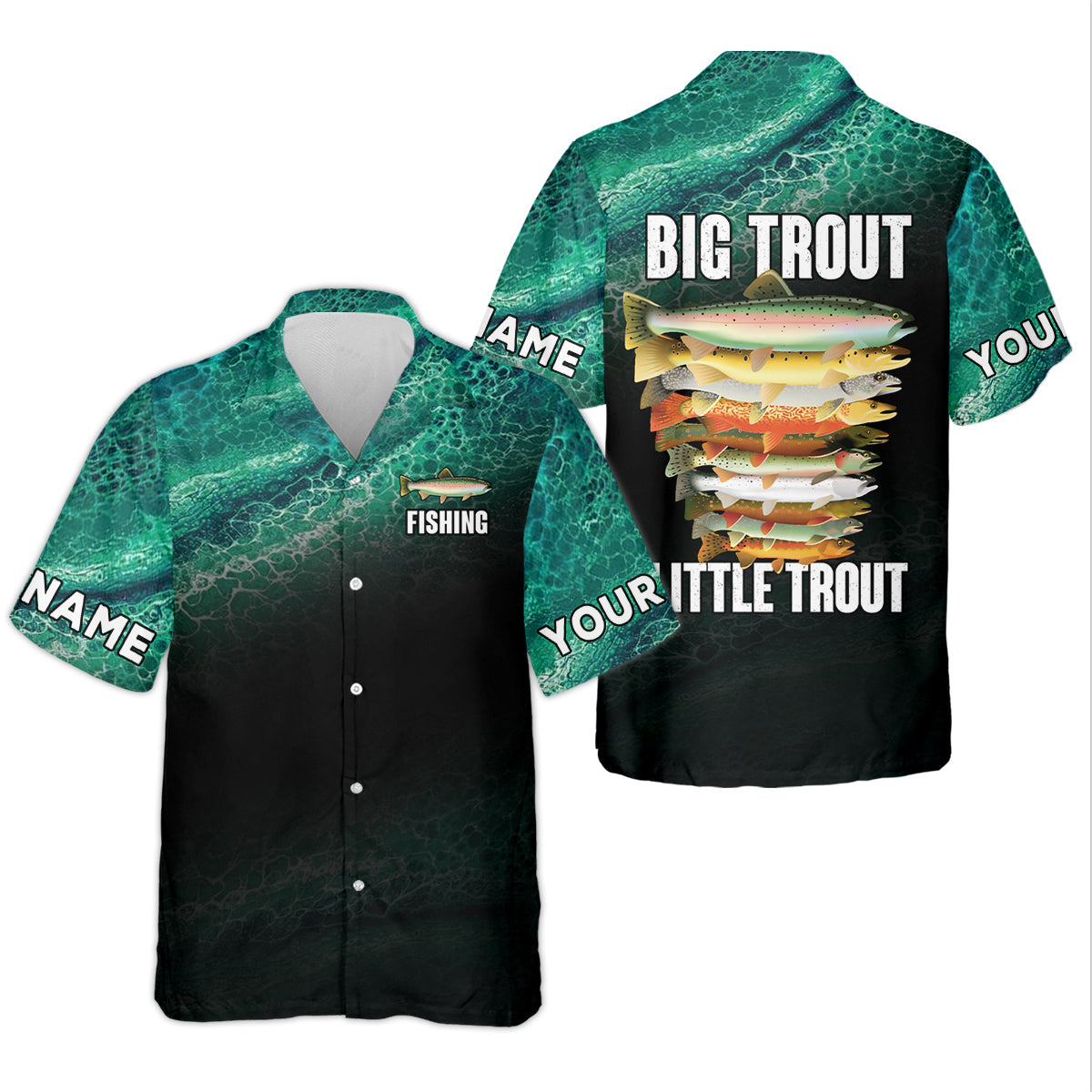 Big Trout Little Trout Water Ripple Fishing UPF Shirts, Funny Fishing Shirt, Fishing Shirt For Women