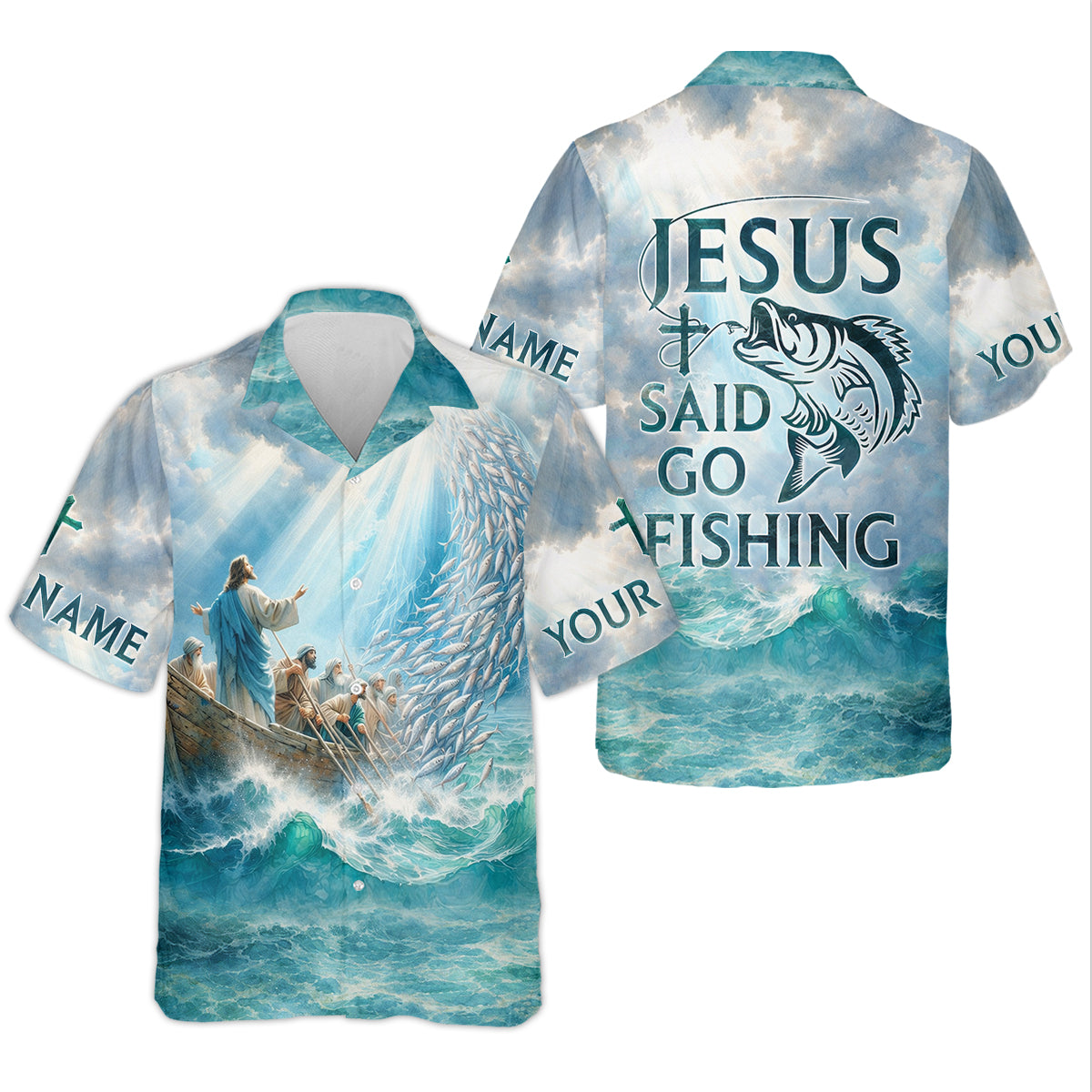 Jesus Said Go Fishing Christian Fishing UPF Shirts, Funny Fishing Shirt, Women Fishing Shirt