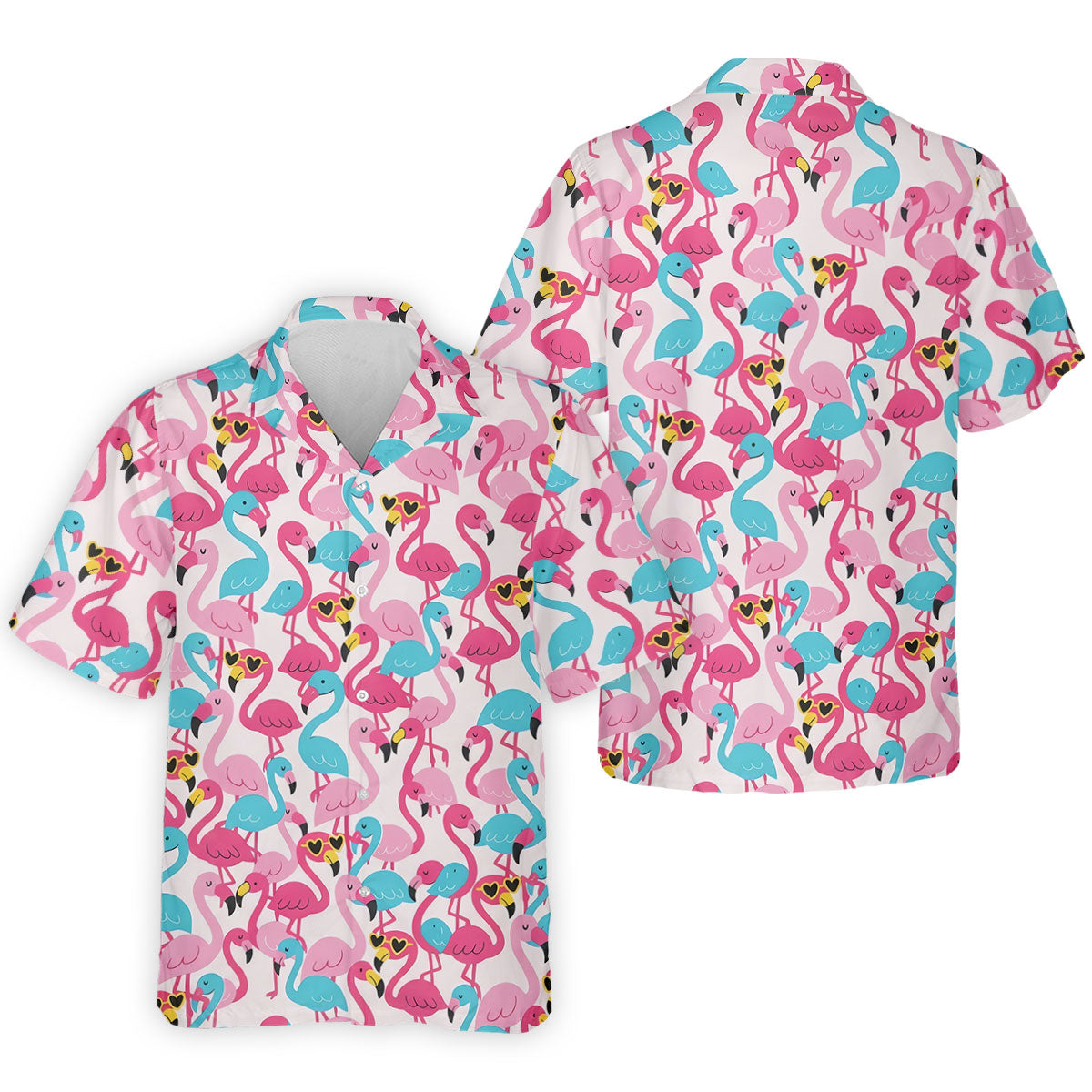 Funny Pink Flamingo Pattern Polo Golf Shirt, Mens Golf Polo, Golf Shirts For Men