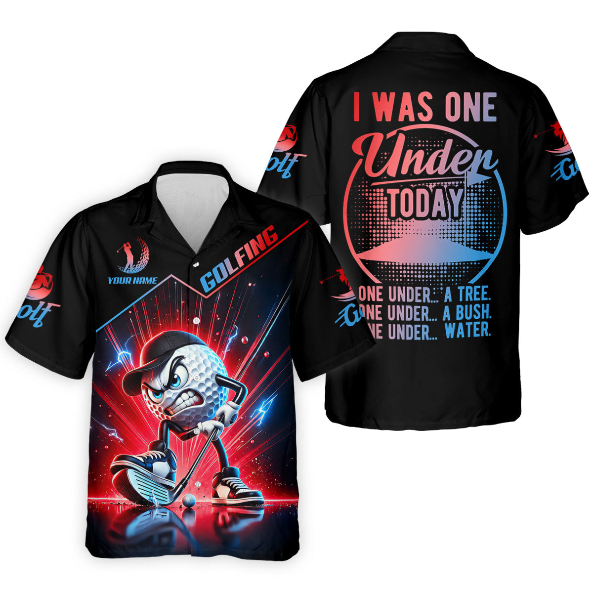 Custom I Was One Under Today Golf Polo Shirt, Men's Golf Shirt, Printed Golf Shirts