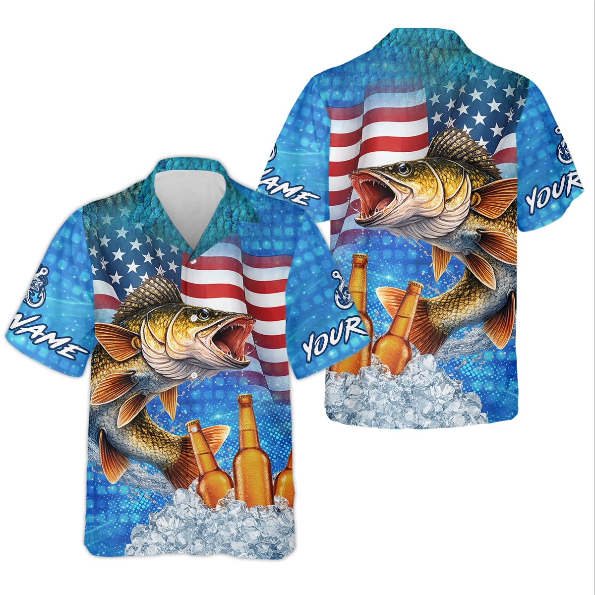 Fishing And Beer Patriotic Fishing Shirt, 250th Anniversary Fishing UPF Shirts, Gift For Fisherman, Fishing Shirts For Men
