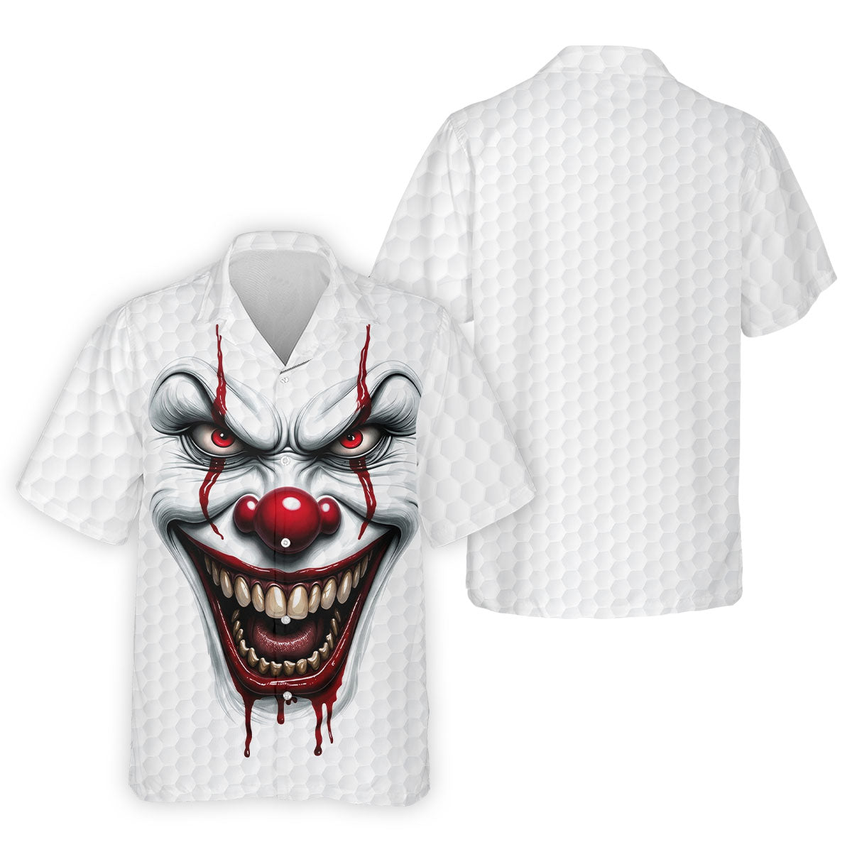 Clown Horror Character Golf Ball Halloween Polo Shirt, Men's Golf Shirt, Mens Golf Polo