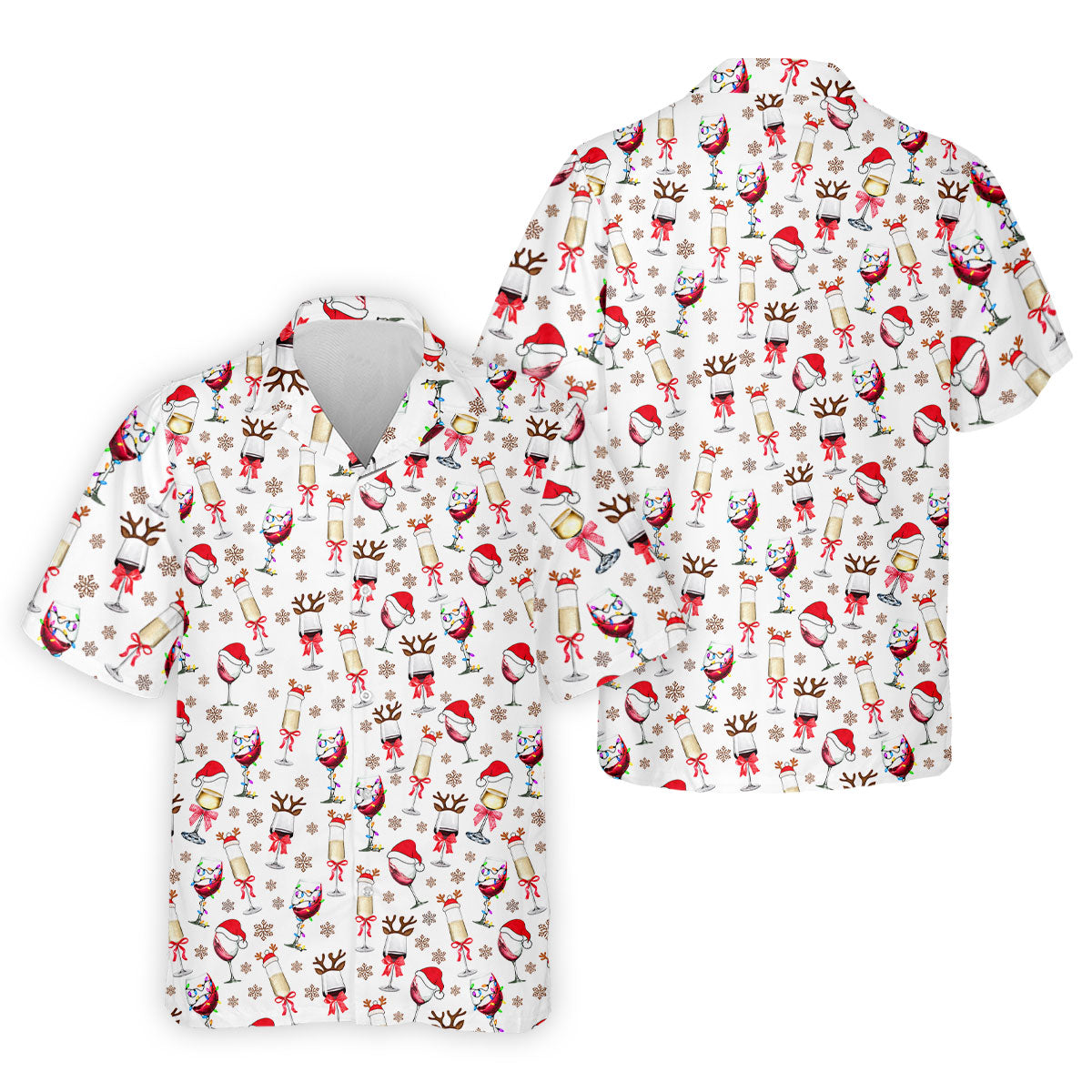 Festive Christmas Wine Glasses Golf Polo Shirt, Mens Golf Polo, Golf Apparel For Men