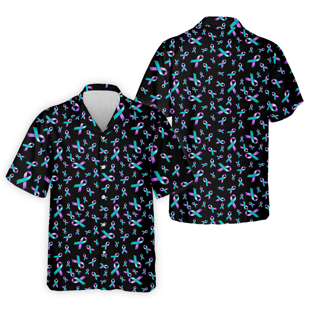 Suicide Prevention Awareness Ribbon Pattern Golf Polo Shirt, Mens Golf Polo, Golf Apparel For Men