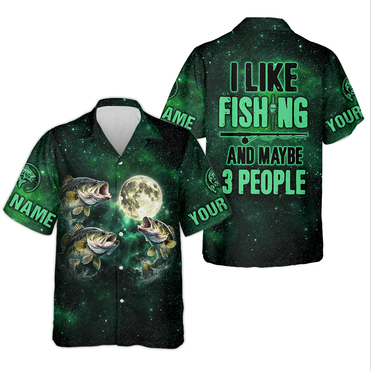 I Like Fishing And Maybe 3 People Shirt, Personalized Bass Fishing Long Sleeve For Men