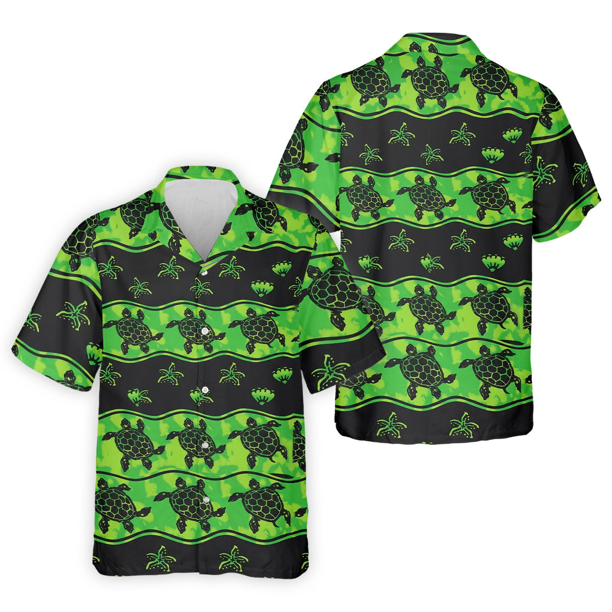 Sea Turtles Sea Creatures Pattern Hawaiian Golf Shirt, Polo Shirts For Men, Golfing Apparel