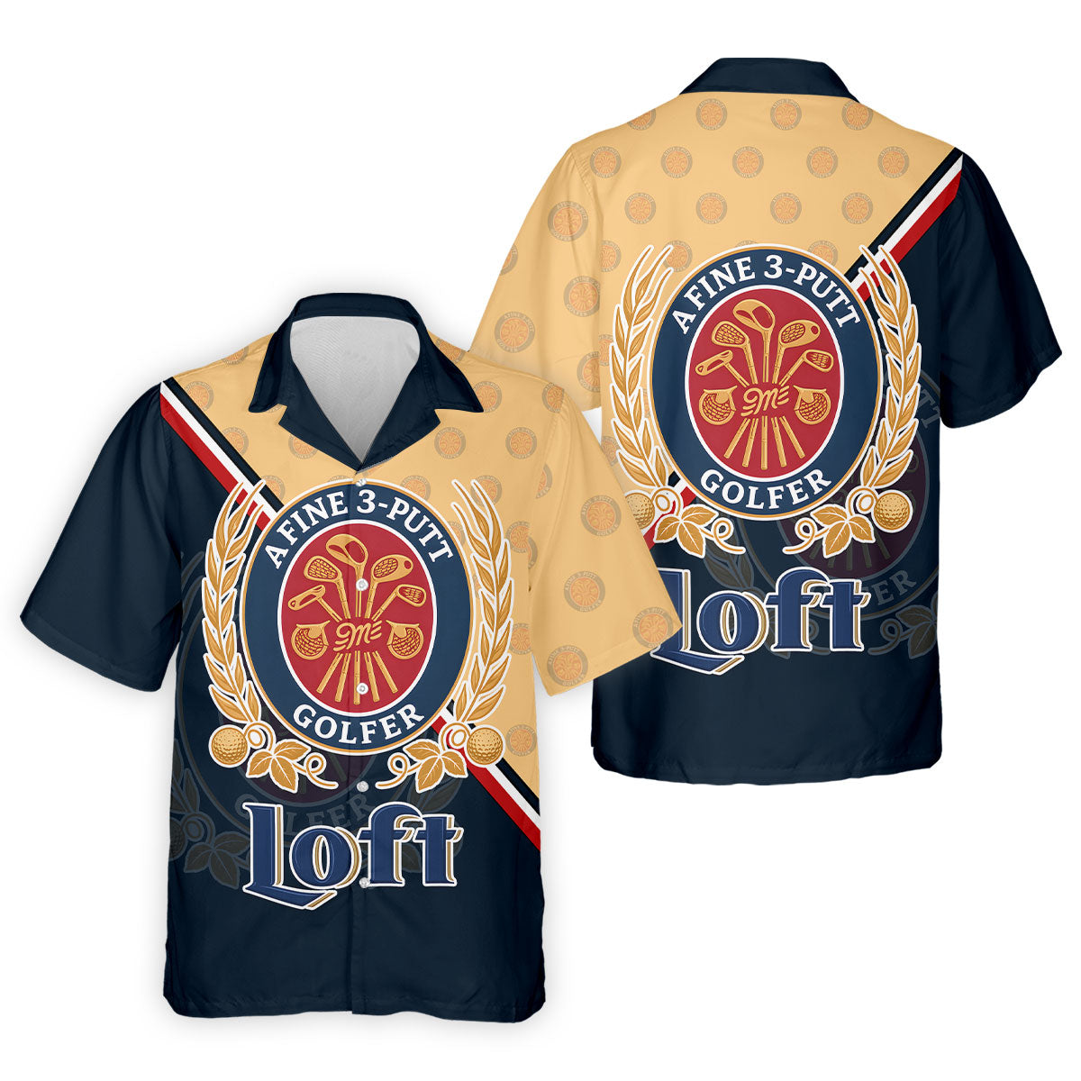 A Fine 3 Putt Golfer Badge Golf Shirt, Funny Golf Shirt, Hawaiian Golf Shirt, Long Sleeve Polo Shirts