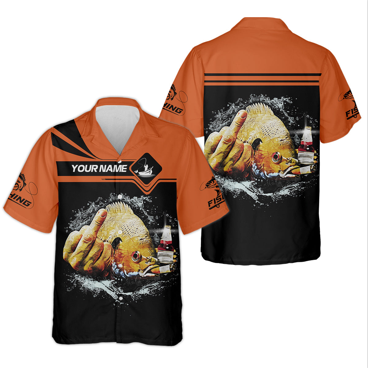 Funny Middle Finger, Personalized Fishing Shirt, Savage Angler Long Sleeve for Men, Fishing Shirts For Men