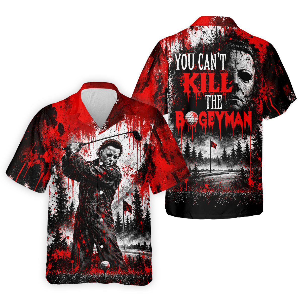 You Can't Kill Bogeyman Halloween Horror Character Polo Shirt, Golf Polo, Mens Golf Shirts