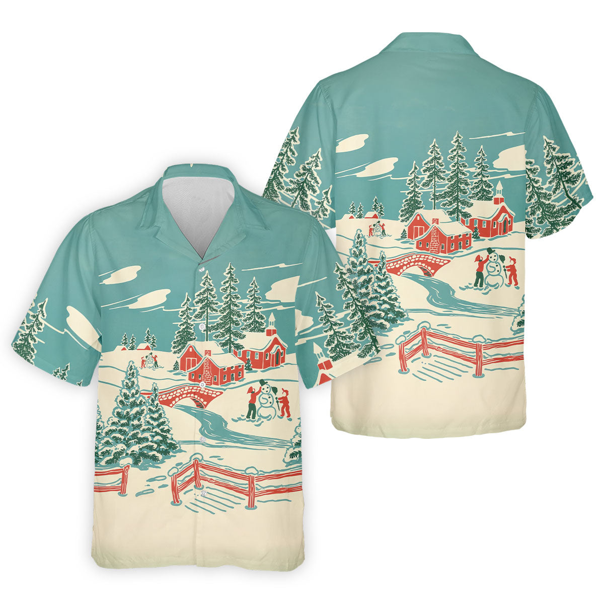 Christmas Winter Village Snowman Golf Polo Shirt, Mens Golf Polo, Golf Apparel For Men