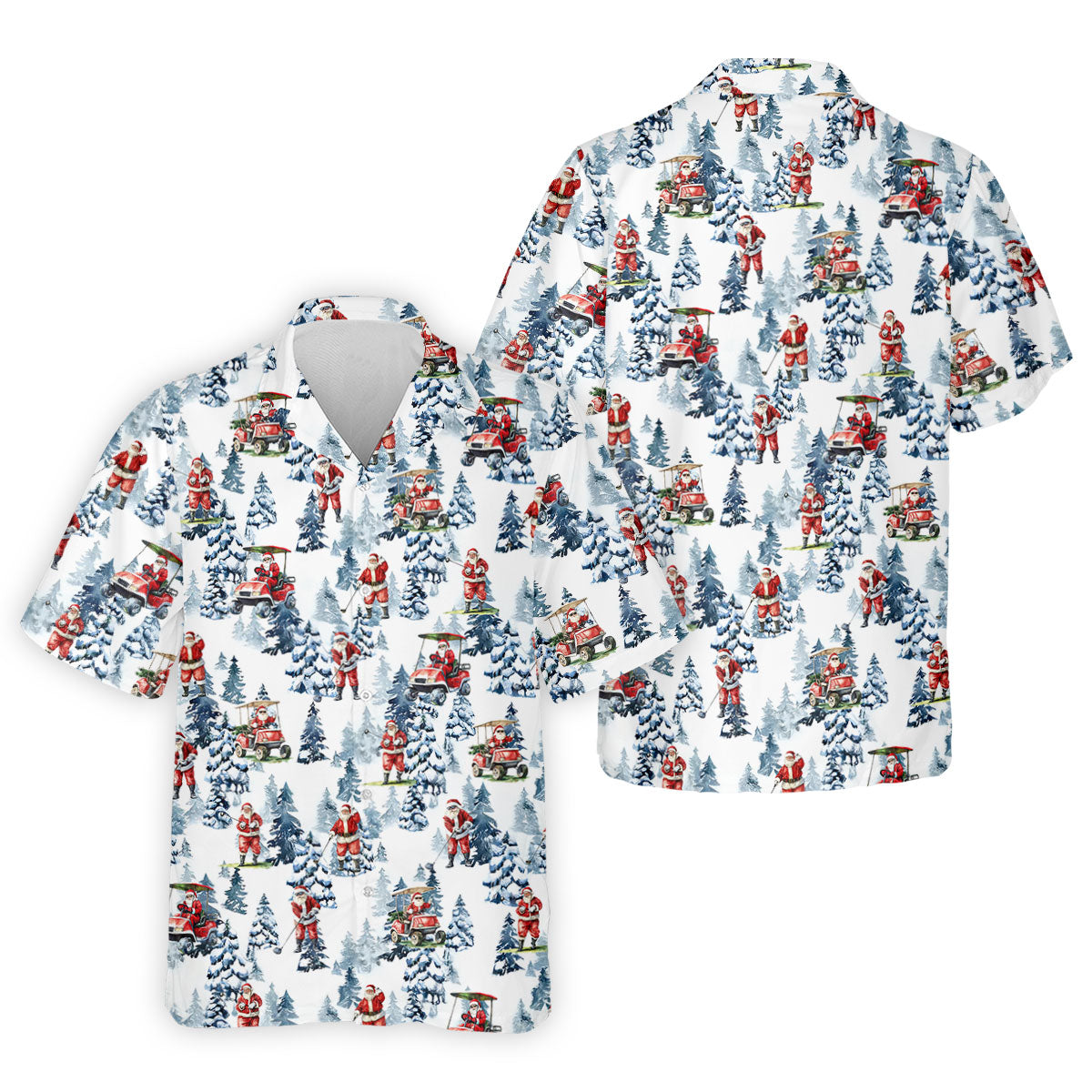 Santa Golfing Polo Shirt ??ns, Fun Golf Shirts For Men, Christmas Golf Shirt, Golf Lover Xmas Gift