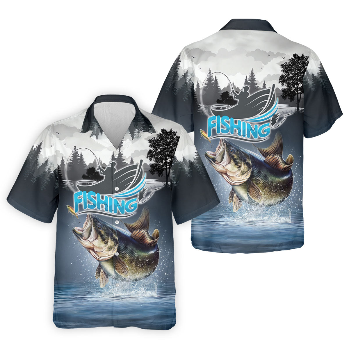 Bass Fisherman Silhouette Fishing UPF Shirts, Largemouth Bass Fishing Shirt For Women