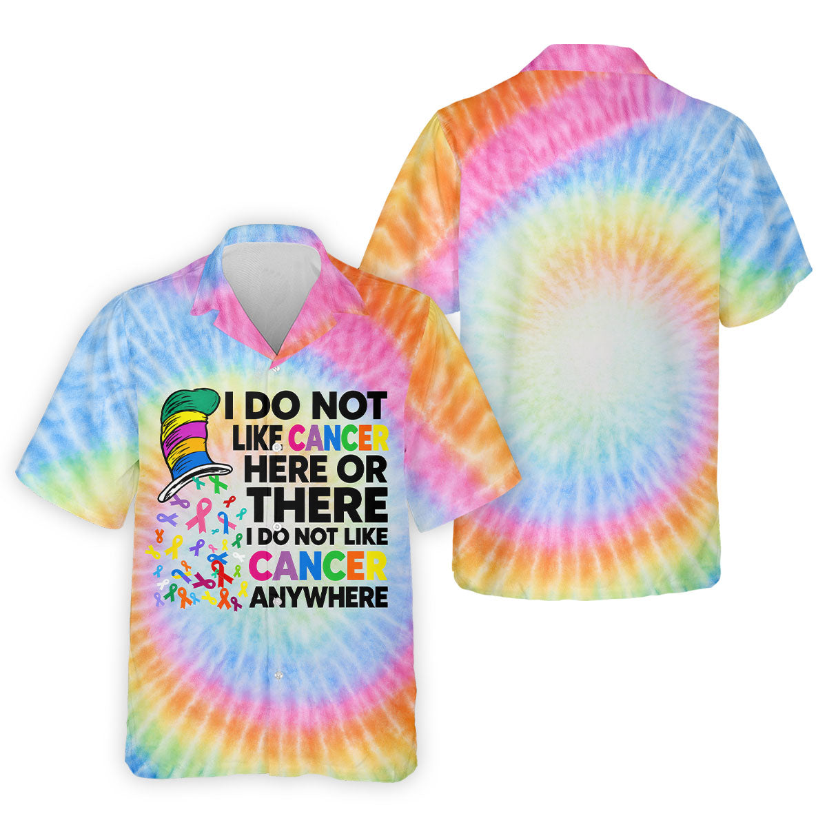 I Do Not Like Cancer Tie Dye Polo Shirt, Golf Polo Shirts For Men, Mens Golf Apparel