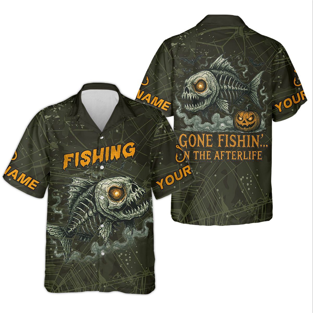 Gone Fishin In The Afterlife Horror Fishing Women SPF Shirt, Halloween Fishing Jersey, Fishing Shirt For Women