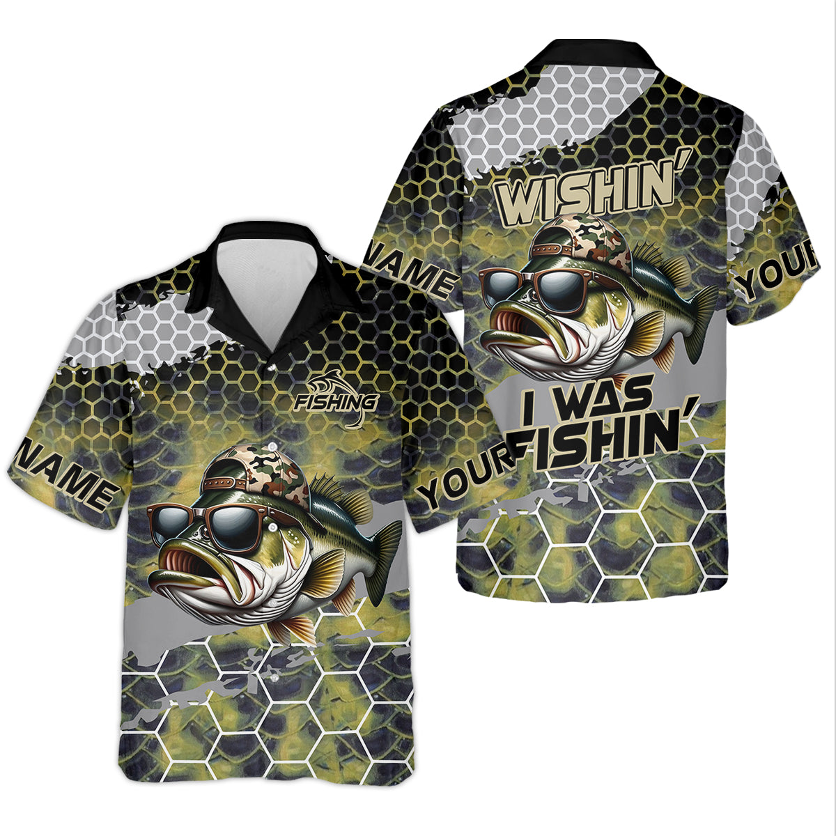 Wishin I Was Fishin Camo Fishing Shirt, Bass Fishing Shirt, Women SPF Shirt, Female Fishing Shirts