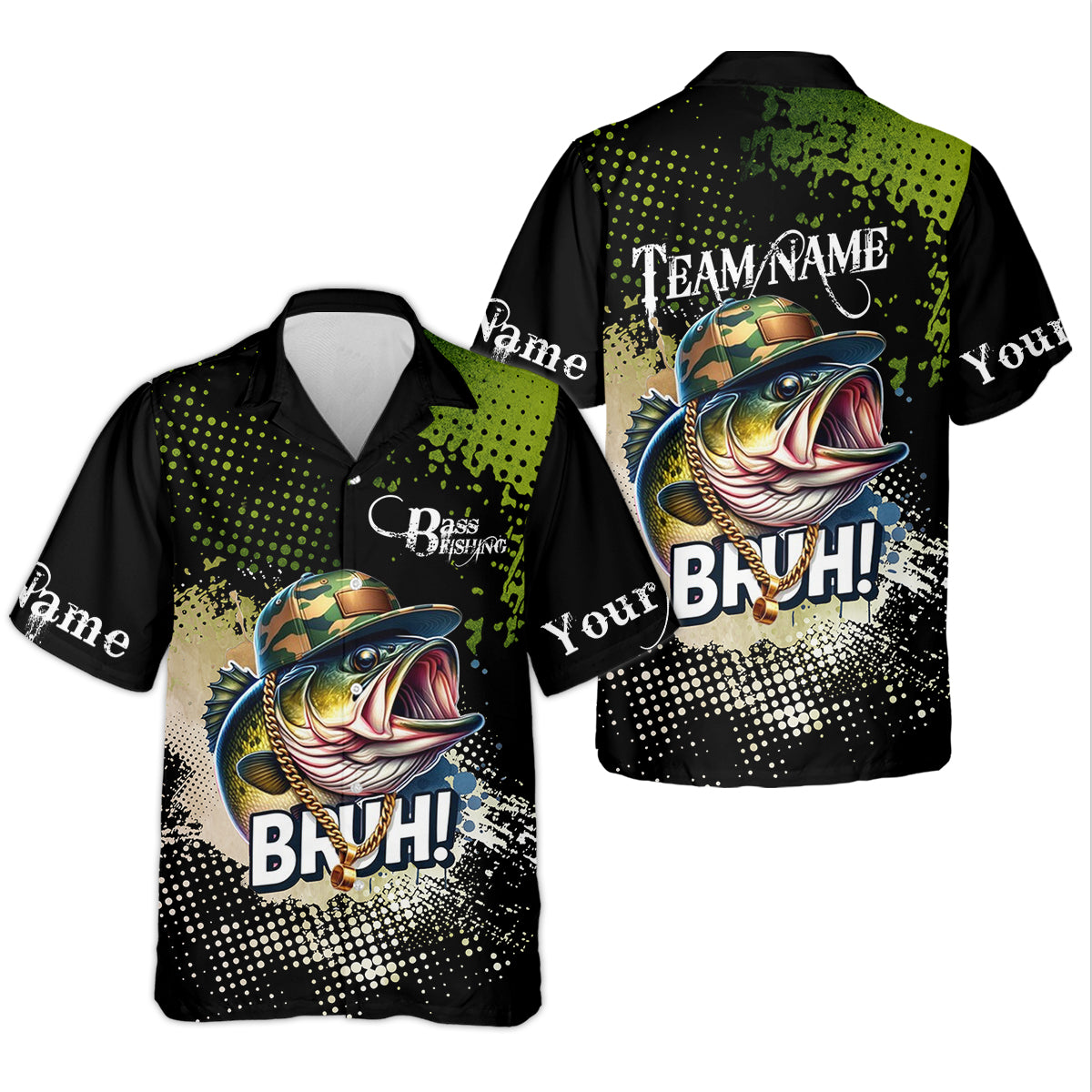 Bass Fishing Shirt, Fishing UPF Shirts, Team Fishing Shirt, SPF Shirt For Men, Fishing Gifts For Men