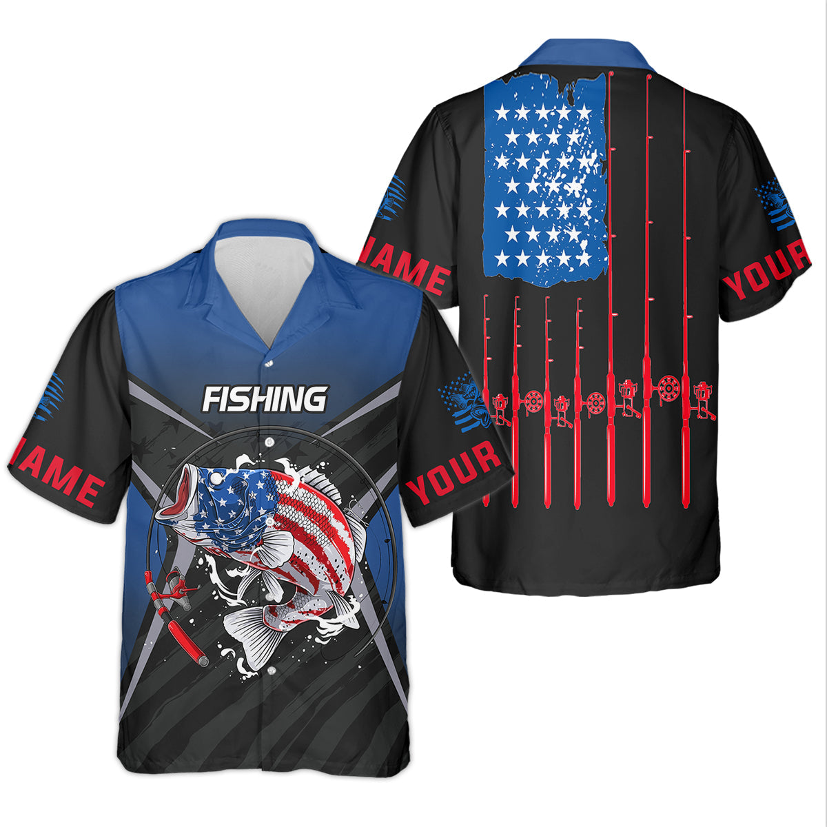 Largemouth Bass Fishing Patriotic Fishing Shirt, Women SPF Shirt, Female Fishing Shirts