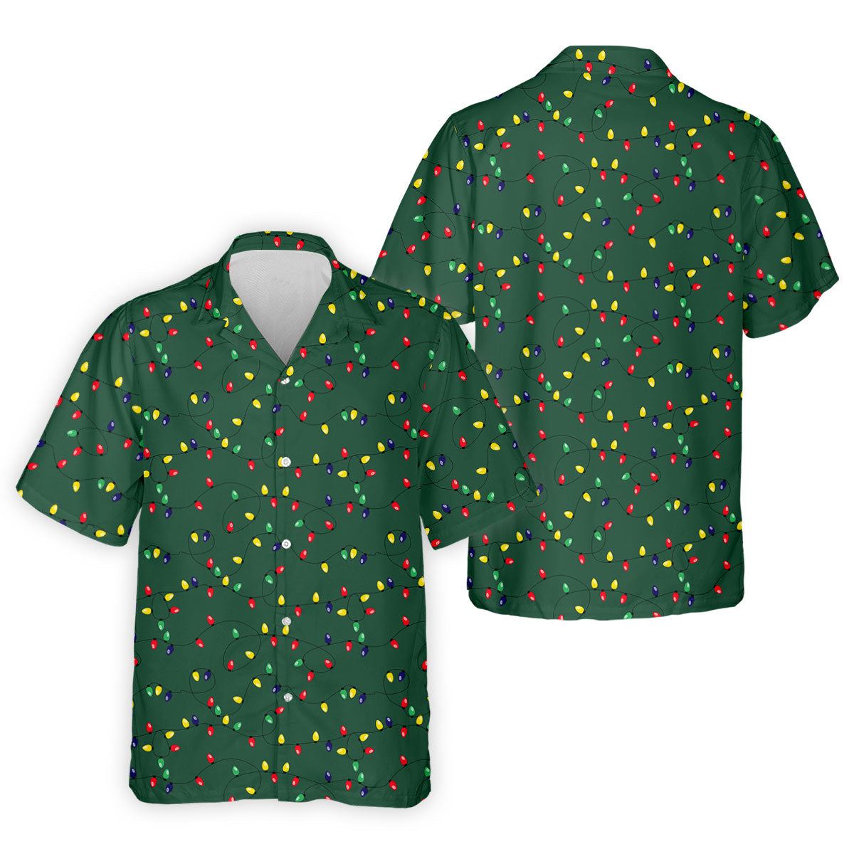 Christmas Colorful Lights Green Golf Shirt, Christmas Golf Shirt, Polo Shirts For Men, Golf Gift For Men