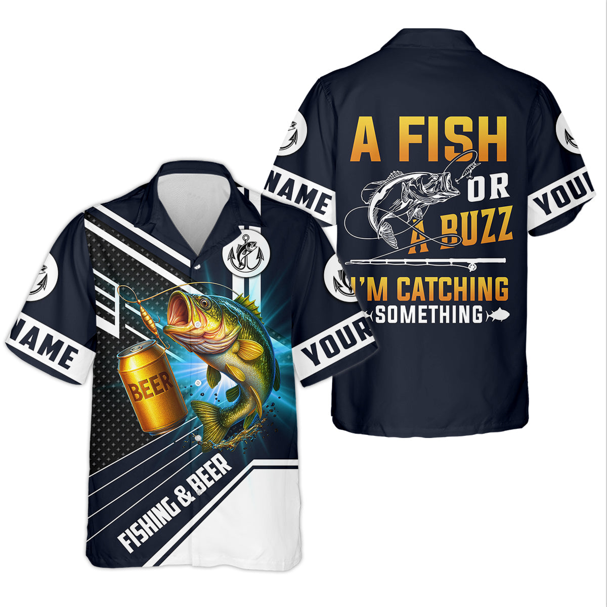 A Fish Or A Buzz I'm Catching Something Funny Fishing Shirt, Fishing And Beer SPF Shirt For Men