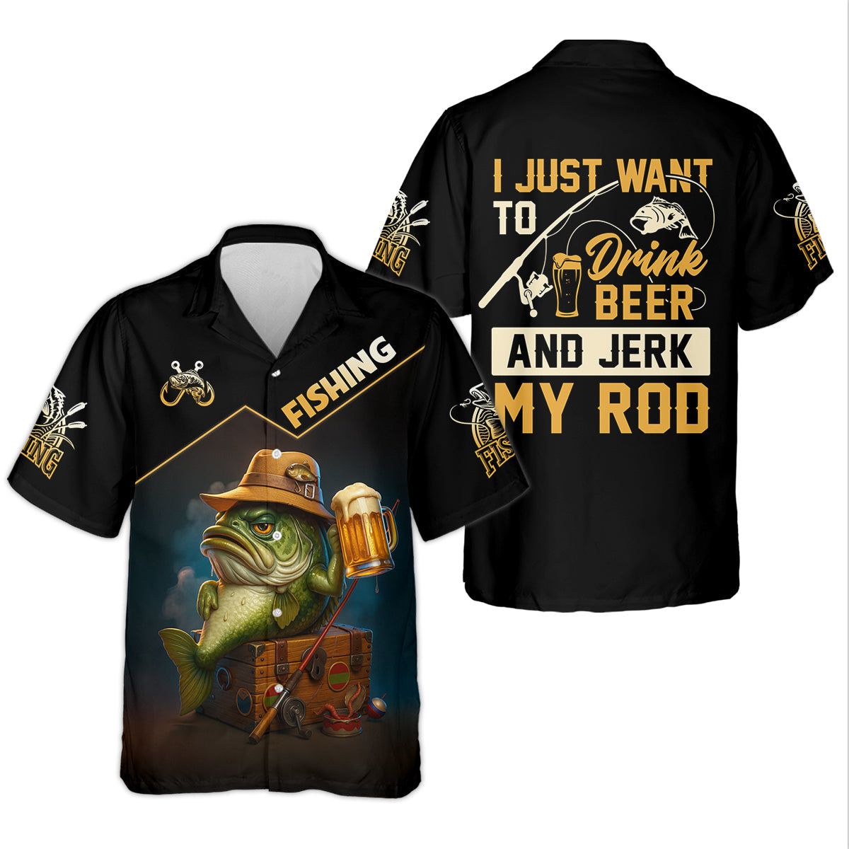 I Just Want To Drink Beer And Jerk My Rod Funny Fishing Shirt, Female Fishing Shirts, UV Protection Clothing
