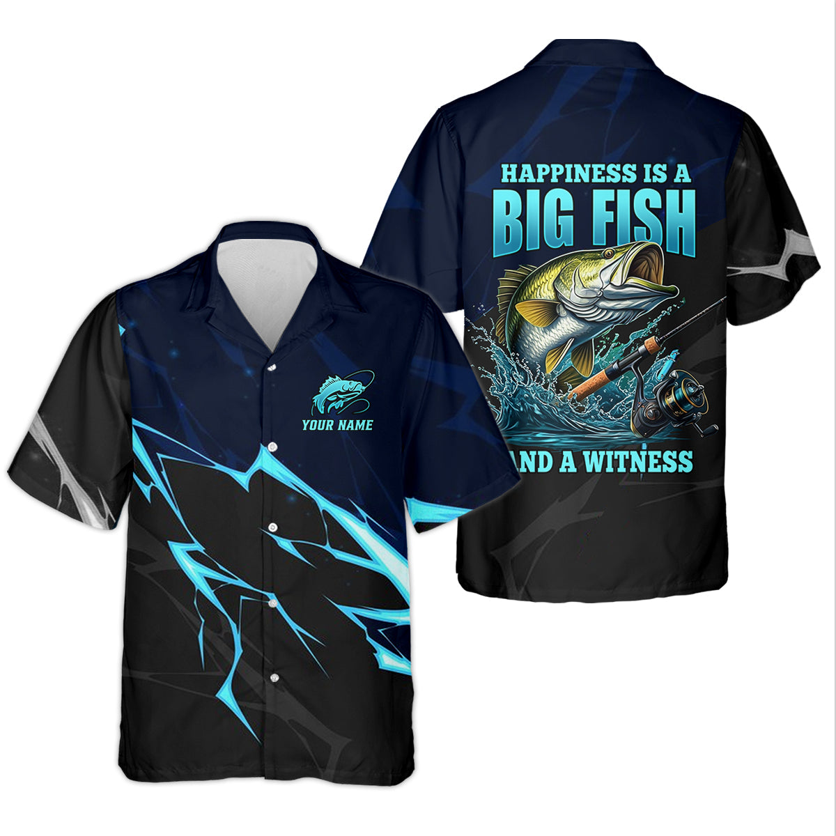 Happiness Is A Big Fish And A Witness Fishing UPF Shirts, Fishing Shirt For Women, Funny Fishing Shirt