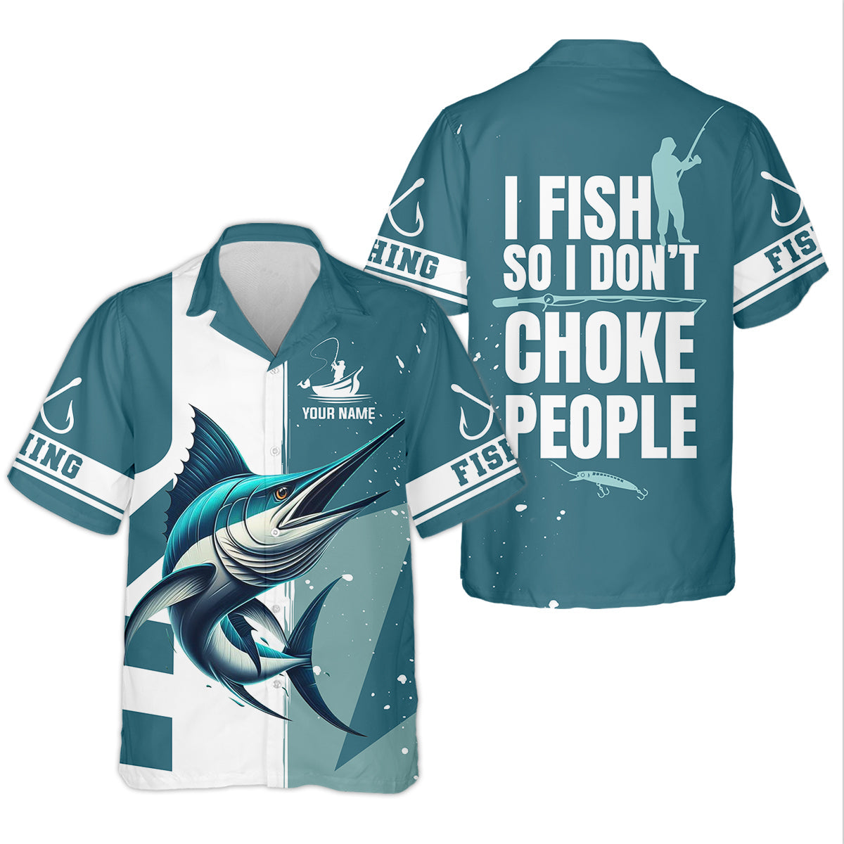 I Fish So I Don't Choke People Blue Marlin Fishing Women SPF Shirt, Women Fishing Shirt, Female Fishing Shirts