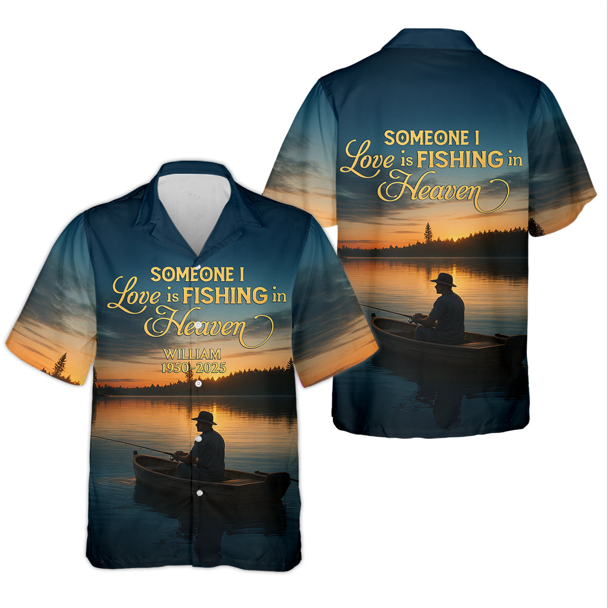 Someone I Love Is Fishing In Heaven Fishing Memorial SPF Shirt For Men, Gift For Fisherman, Men's Fishing Shirt