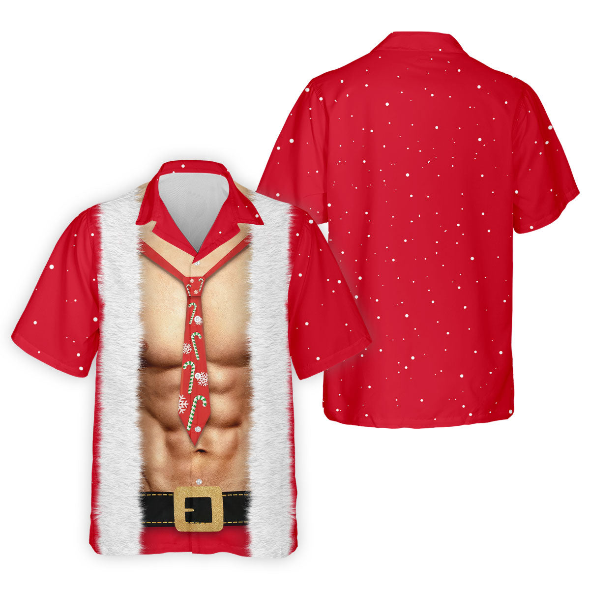 Funny Santa Muscle Cosplay Christmas Golf Shirt, Polo Shirts For Men, Fun Golf Shirts For Men, Golf Gift For Men