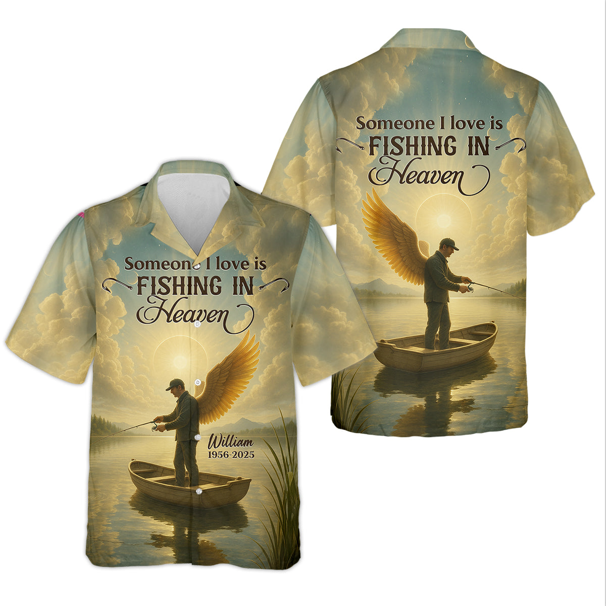 Fishing In Heaven Fishing UPF Shirts, Fishing Memorial Women SPF Shirt, Female Fishing Shirts