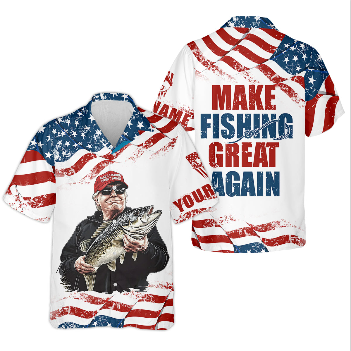 Make Fishing Great Again Patriotic Fishing Shirt, Red White Blue Fishing UPF Shirts, Female Fishing Shirts
