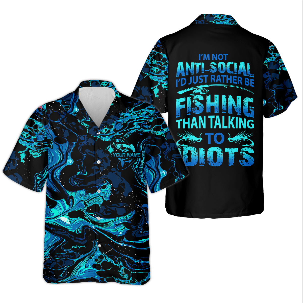 I'd Just Rather Be Fishing Than Talking To Idiots Funny Fishing Shirt, Women SPF Shirt, Women Fishing Shirt