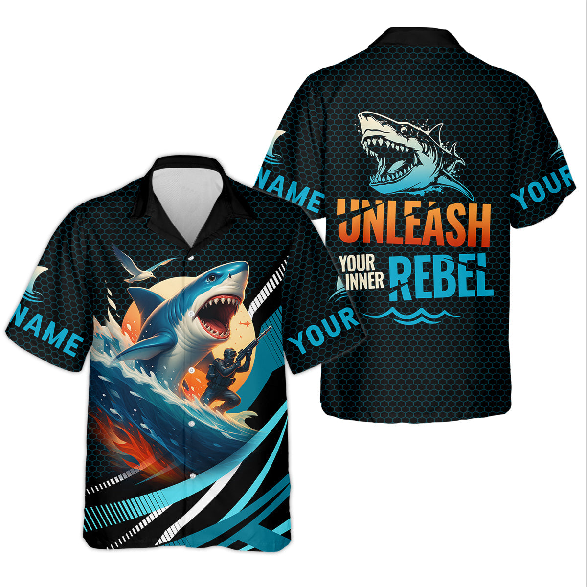 Shark Fishing SPF Shirts, Unleash Your Inner Rebel Performance Fishing Shirts, Fishing Shirts For Men