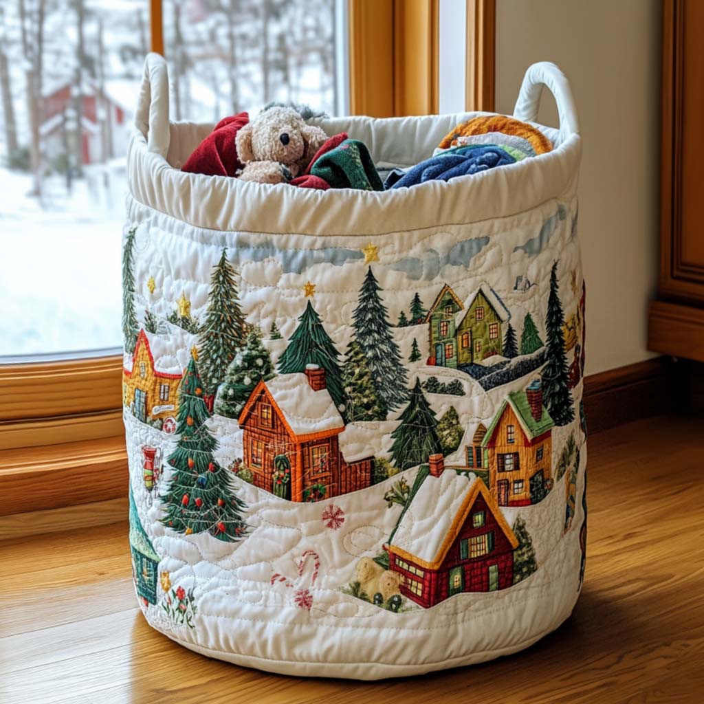 Holiday Village Laundry Basket Laundry Gifts, Housewarming Gift Ideas, Mother's Day Gifts