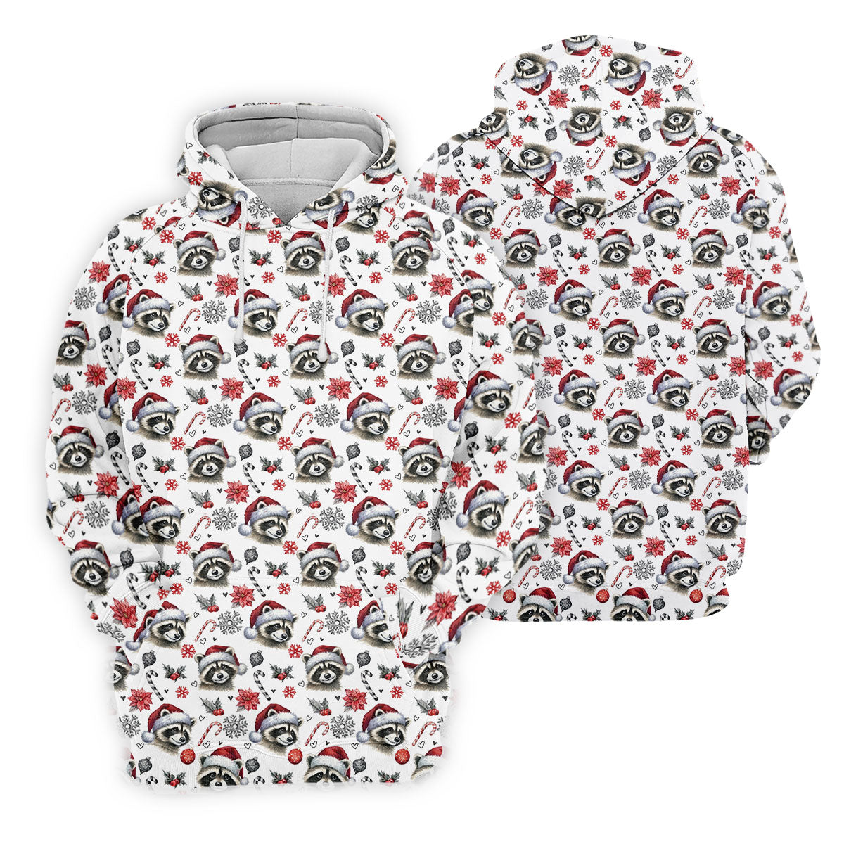 Christmas Raccoon Santa Hat Golf Polo Shirt, Mens Golf Polo, Golf Apparel For Men