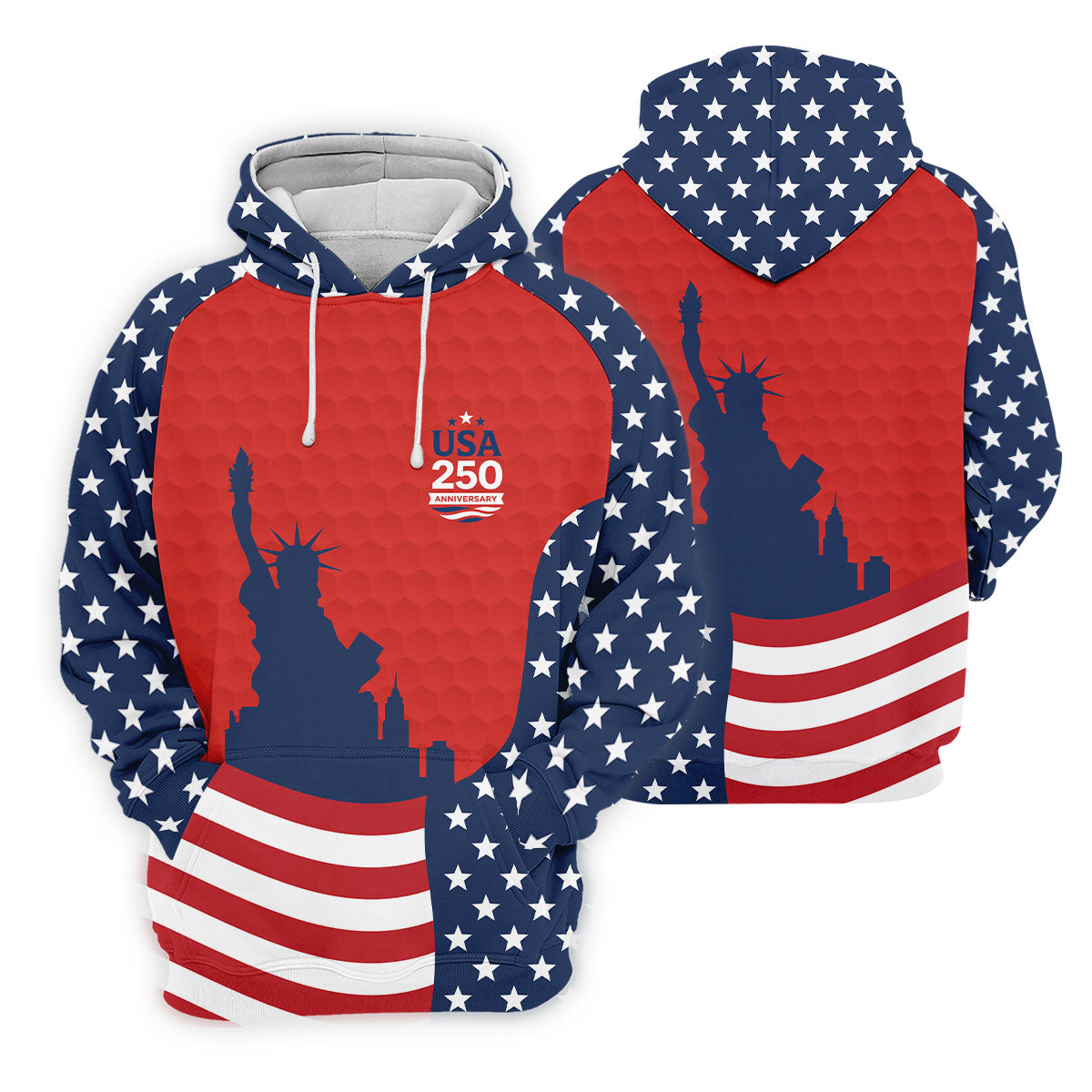 USA 250 Anniversary Statue Of Liberty Red Golf Shirt, Patriotic Golf Shirt, 4th Of July Women's Golf Tops