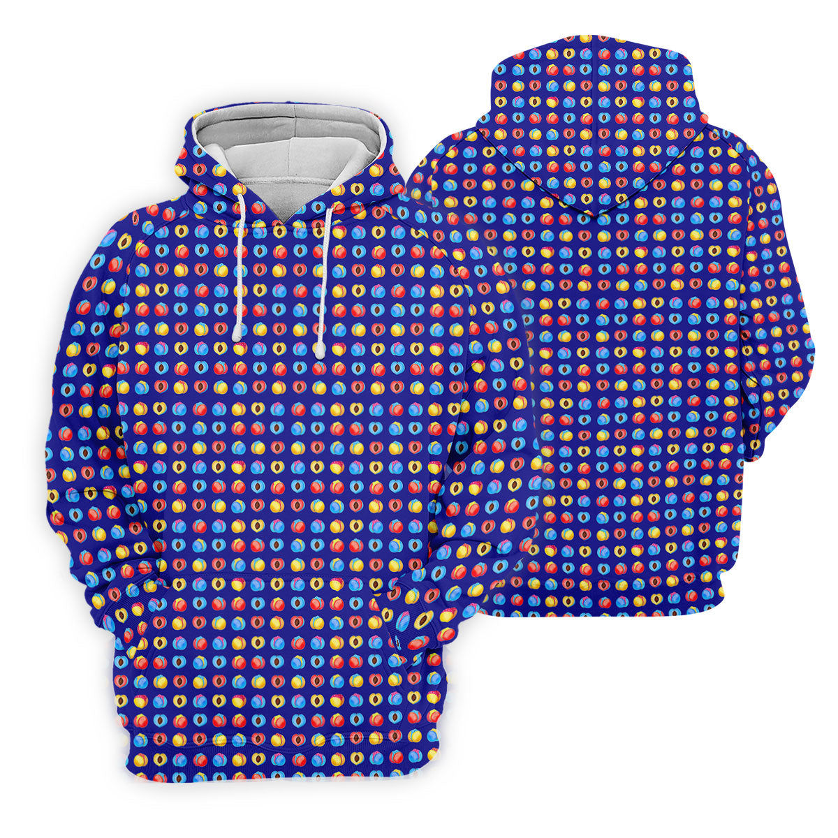Funny Peach Emoji Pattern Golf Polo Shirt, Men's Golf Polo Shirt, Novelty Golf Shirts For Men
