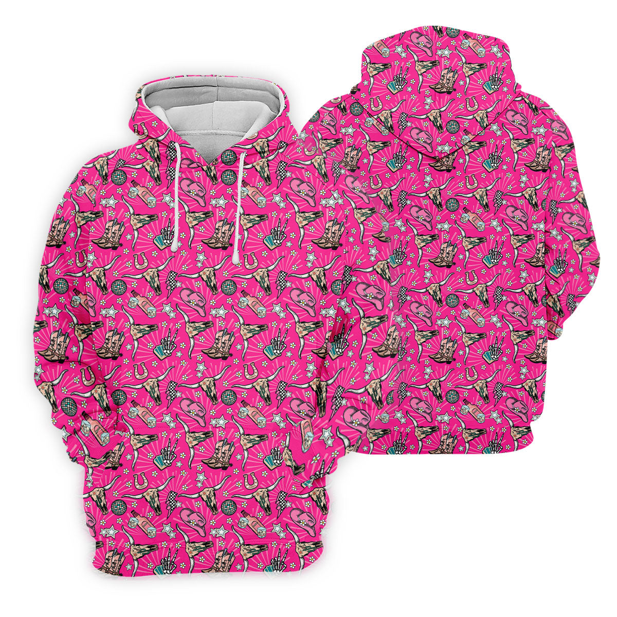 Pink Western Cowgirl Pattern Golf Polo Shirt, Ladies Golf Shirt, Hawaiian Golf Shirt