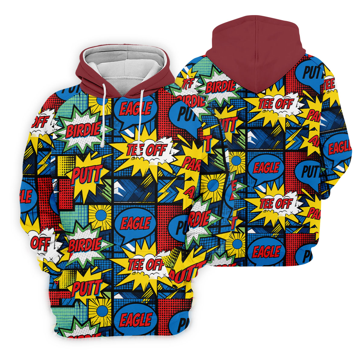 Birdie Tee Off Putt Comic Golf Shirt, Women's Golf Tops, Golf Shirts For Women