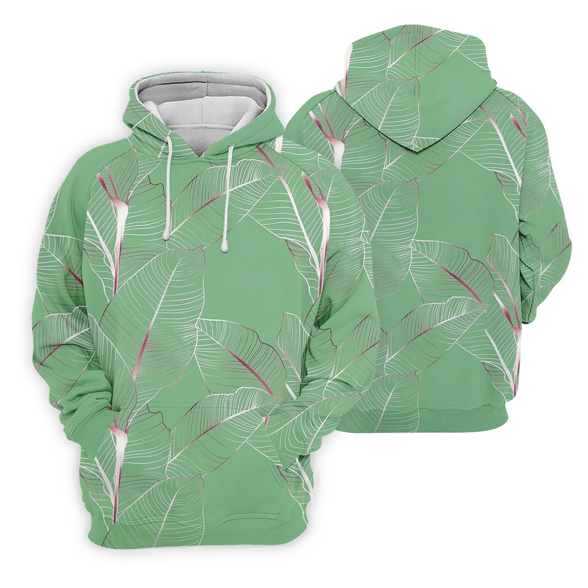 Tropical Leaves Green Golf Shirt, Summer Hawaiian Golf Shirt, Golf Shirts For Men