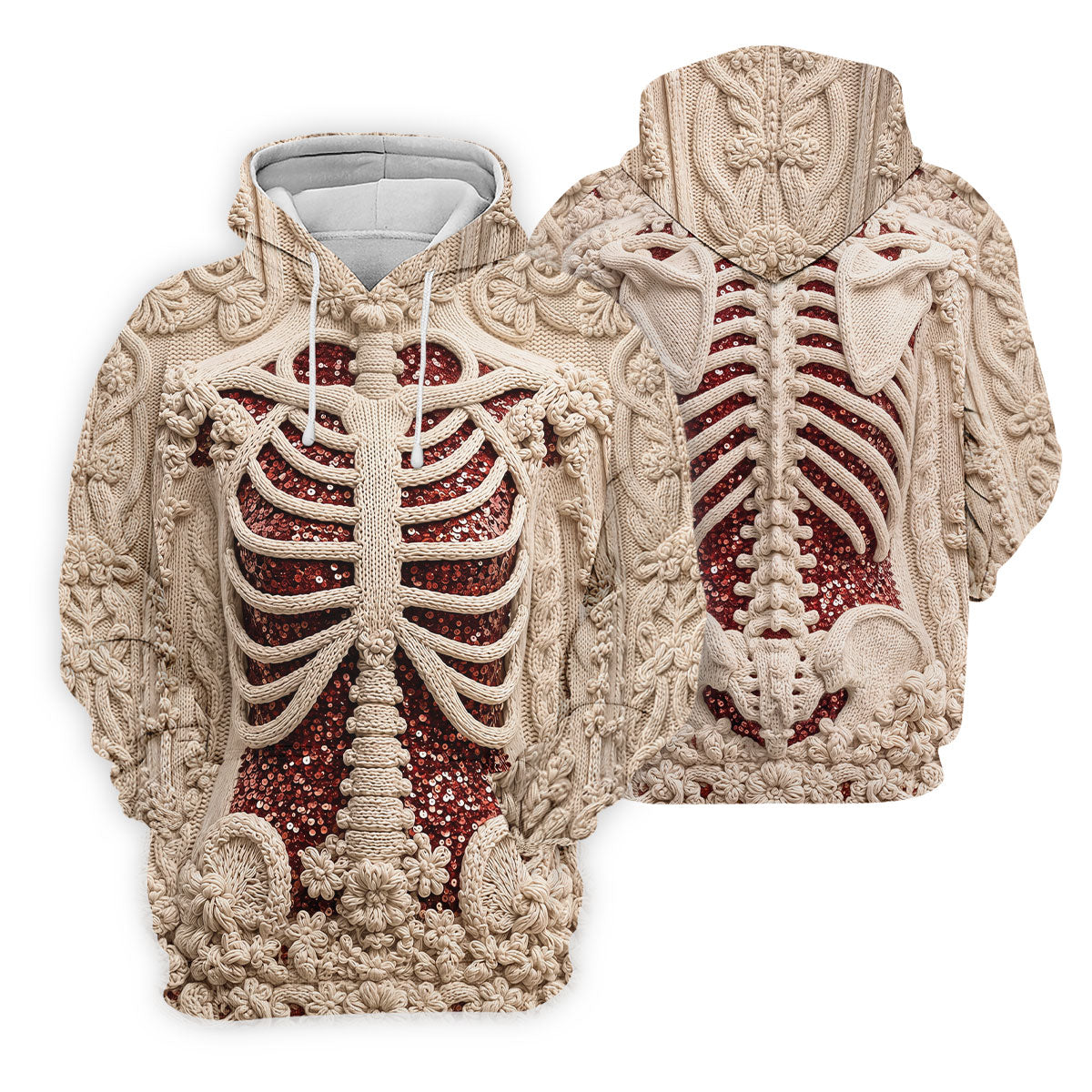 Knitted Skeleton Sequin Halloween Polo Shirt, Golf Shirts For Women, Womens Golf Tops