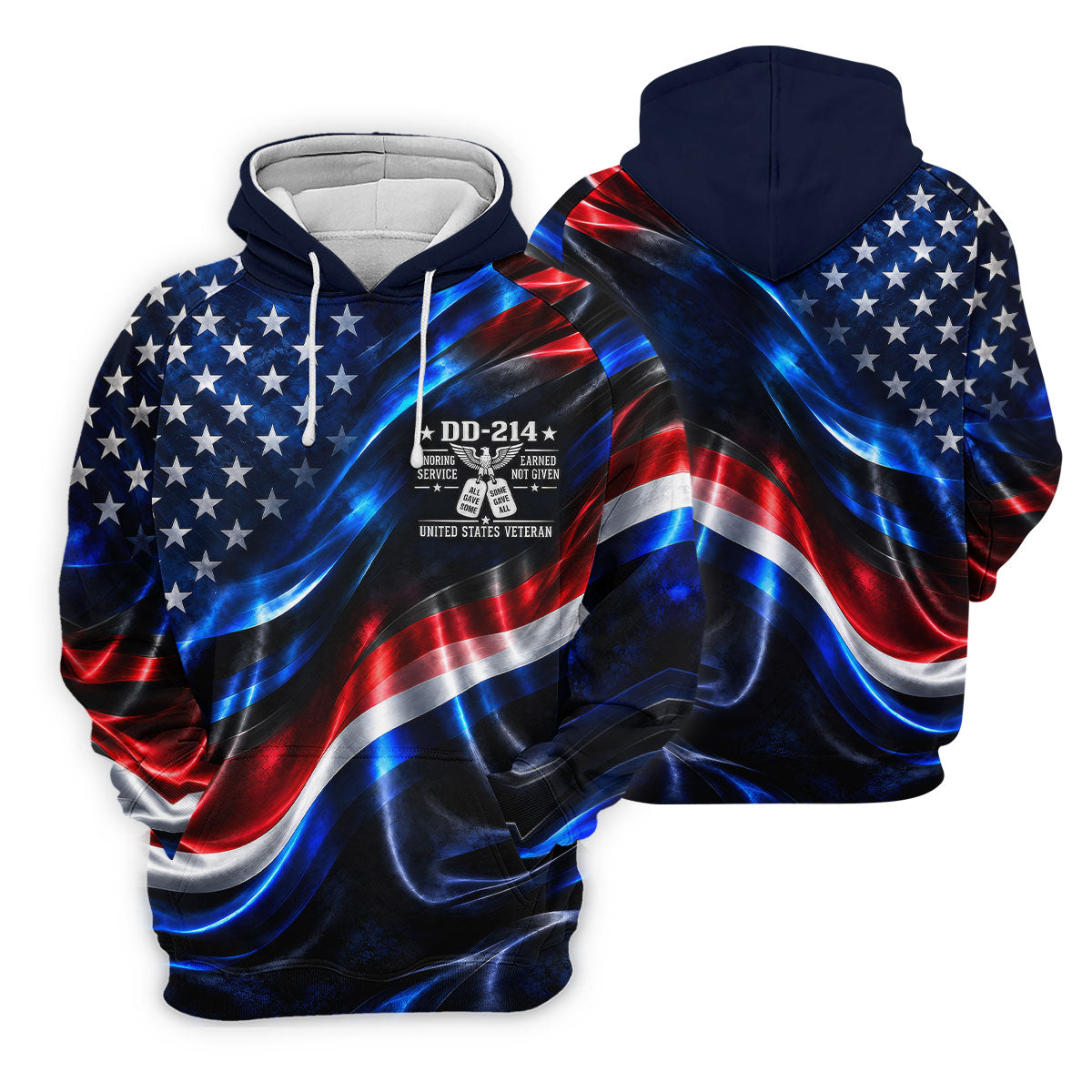 DD-214 Metallic USA Flag Golf Polo Shirt, Veterans Day Shirt, Golf Shirts For Men