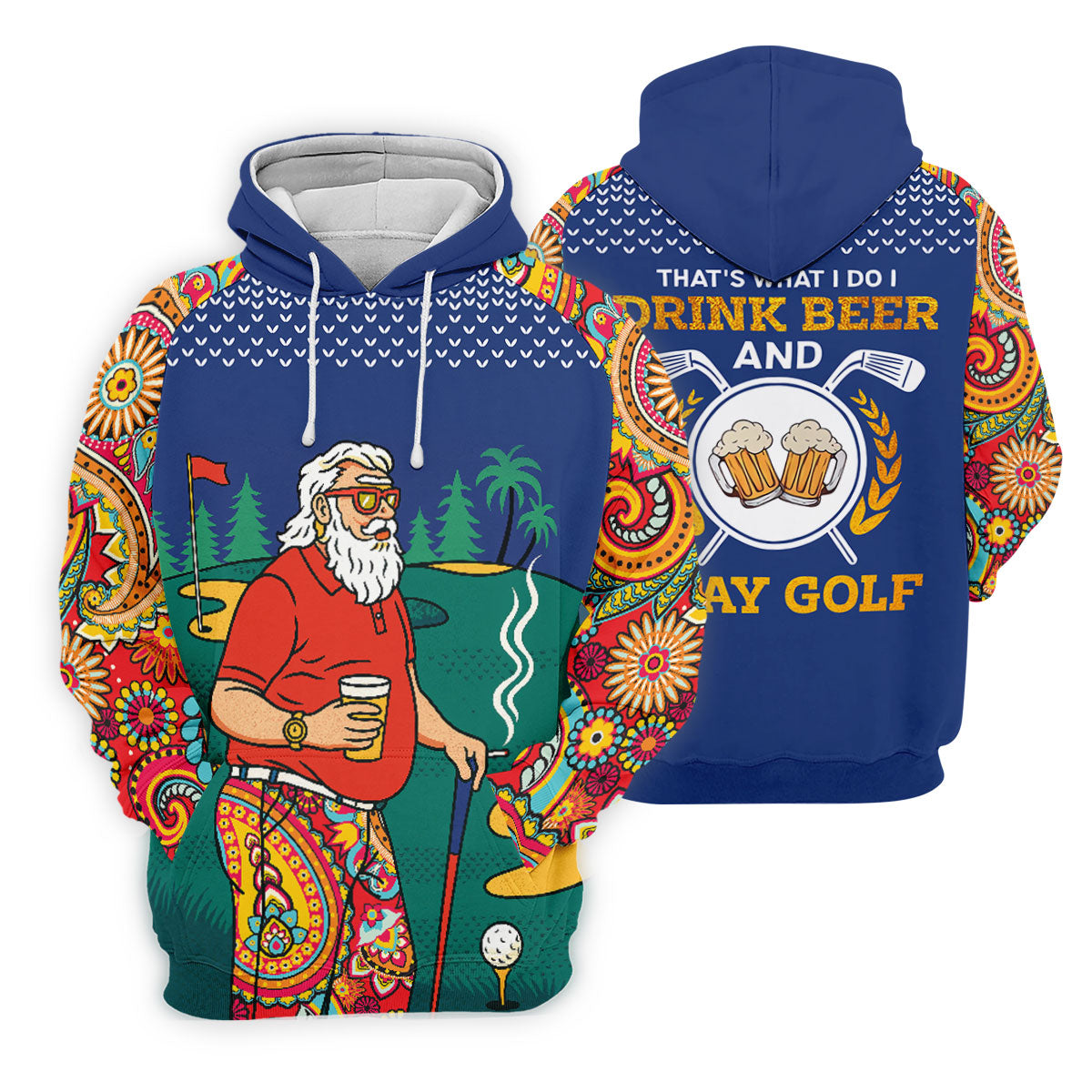 Funny Bearded Golfer With Paisley Pants Golf Polo Shirt, Ladies Golf Shirts, Women’s Golf Apparel