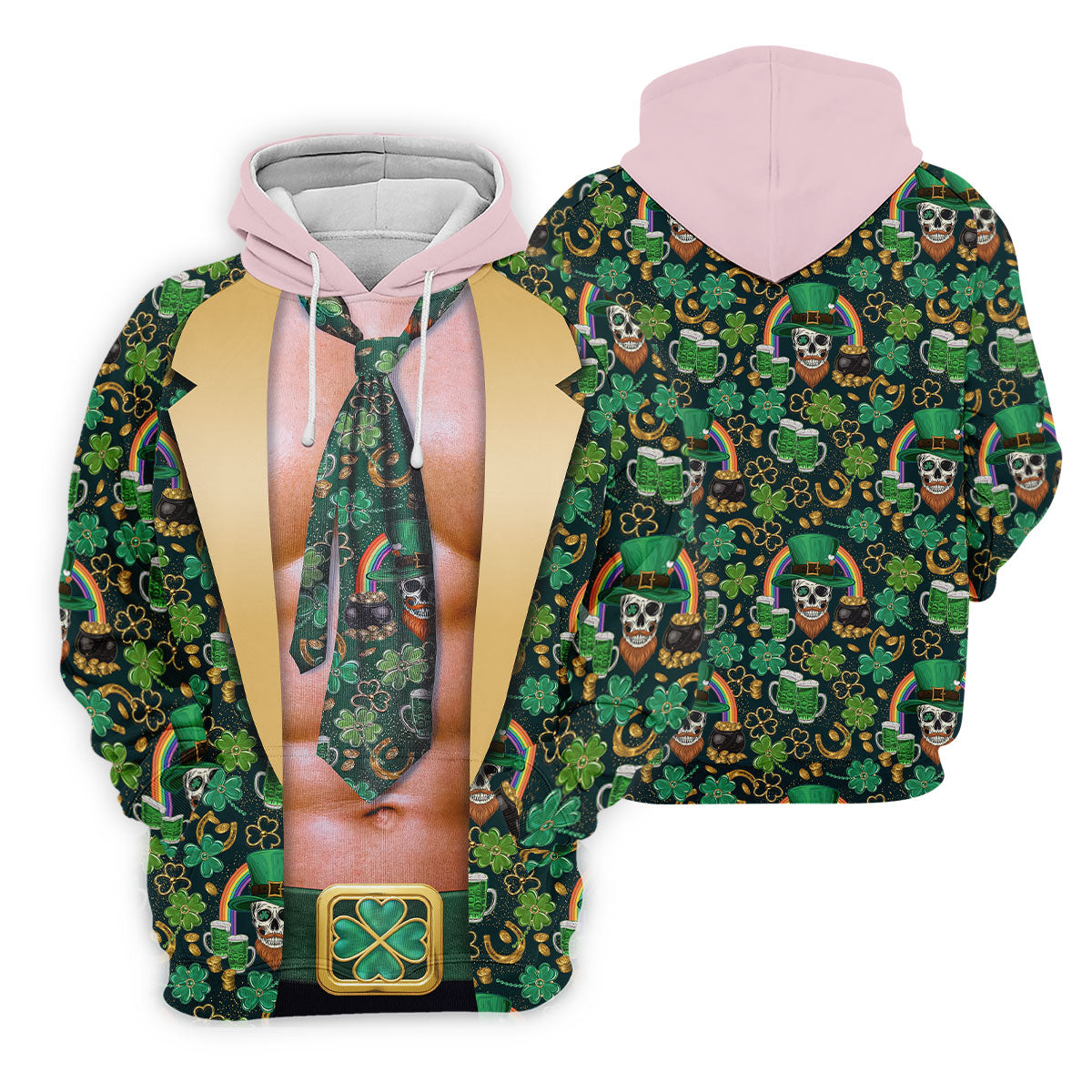 Funny Costume Shamrock St Patrick's Day Golf Shirt, Women's Golf Tops, Ladies Golf Shirts